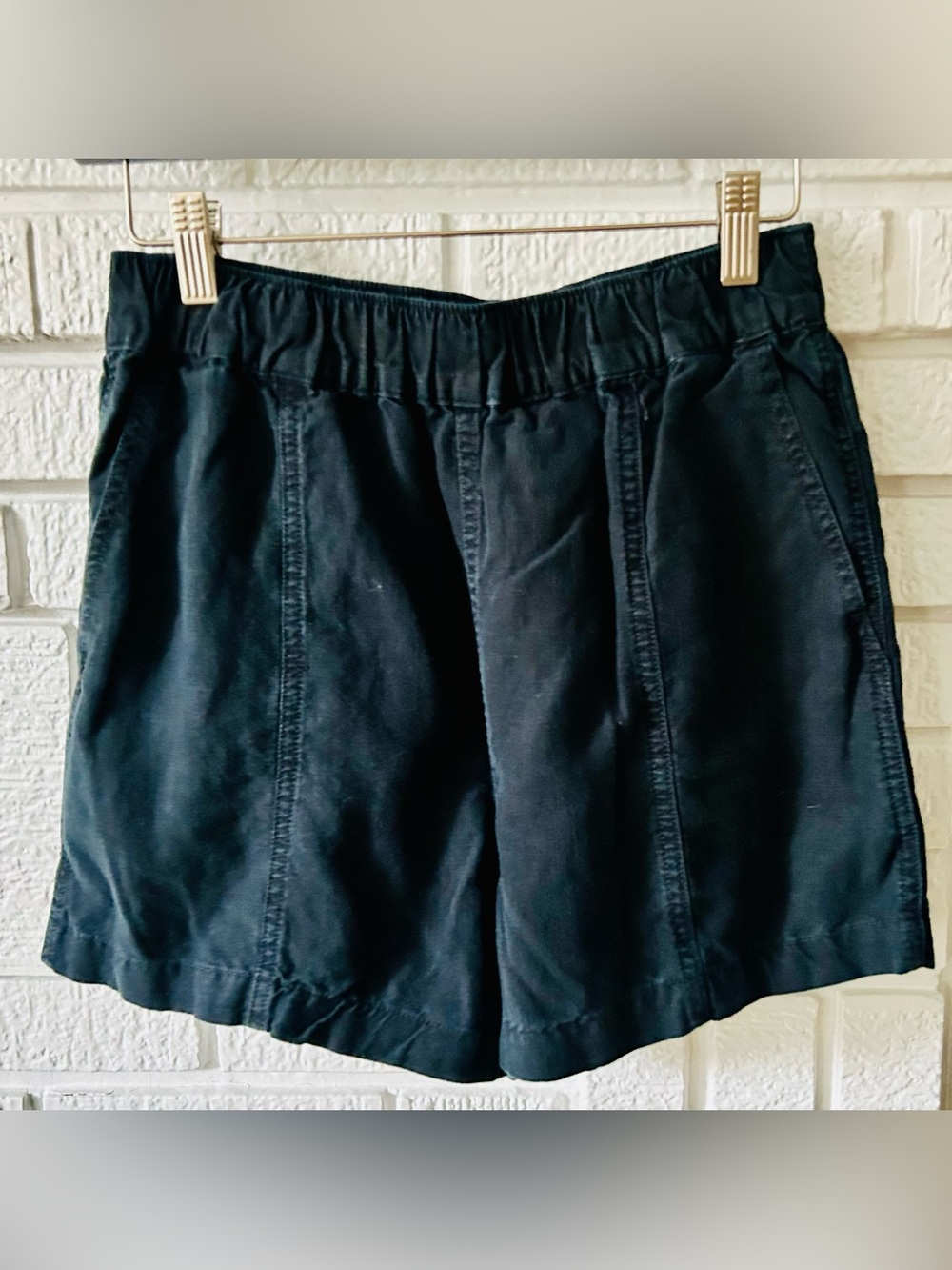Madewell Linen Blend Pull On Shorts Black XS